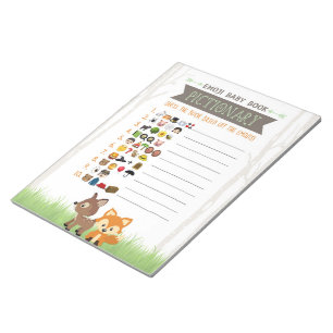Bloco De Notas Pacote De Chá de fraldas De Woodland Do Livro De B
