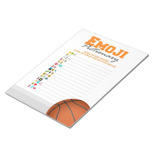 Bloco De Notas Pacote de Jogo de Chá de fraldas Emoji de Basquete (Inclinado)