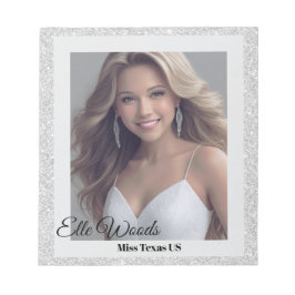 Bloco De Notas Pad Autografo Silver Glitz