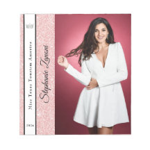 Pad de Autografo de Cinza com Brilho Dourado rosa