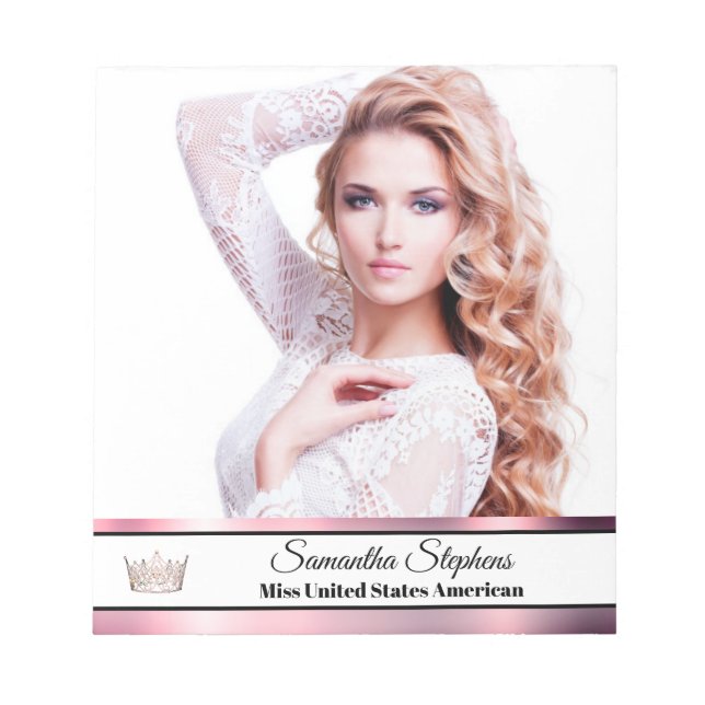 Bloco De Notas Pad de Autografo Shine rosa Dourado (Frente)