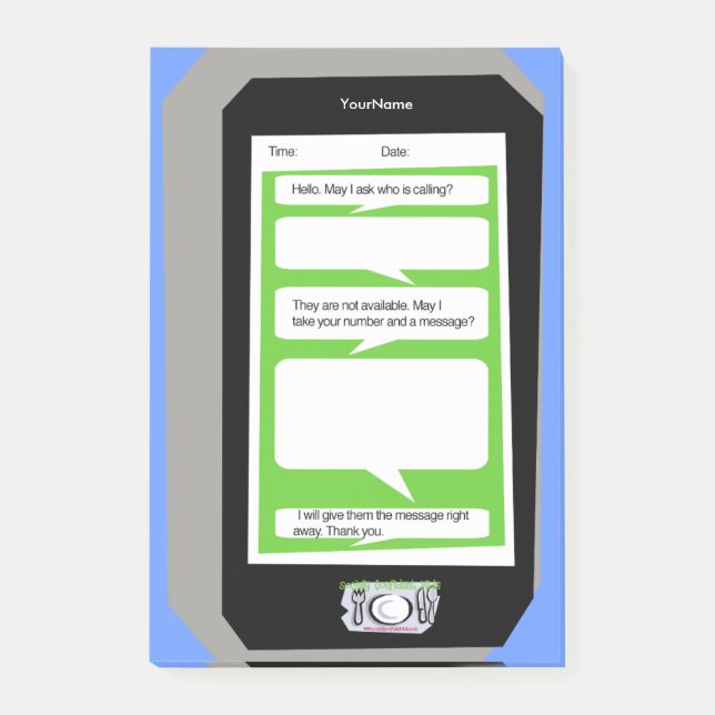 Bloco De Notas Pad de Mensagens Telefônicas Personalizadas no Pos (Frente)