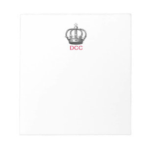 Bloco De Notas Pad de Nota de Corona Monograma