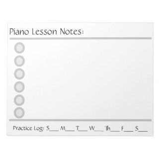 Bloco De Notas Pad de Nota de Lição de Piano