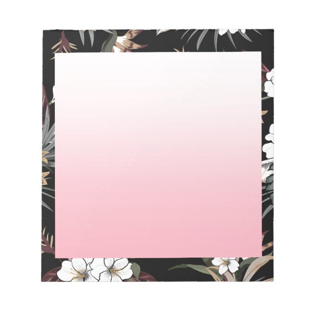 Bloco De Notas Pad de Nota Floral de Aquarela (Frente)