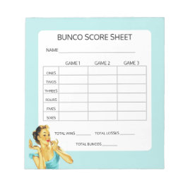 Bloco De Notas Pad de Pontuação do Jogo Bunco Retroativo