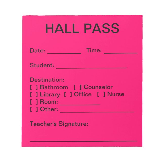 Bloco De Notas Pad Hall (Neon Pink) (Frente)
