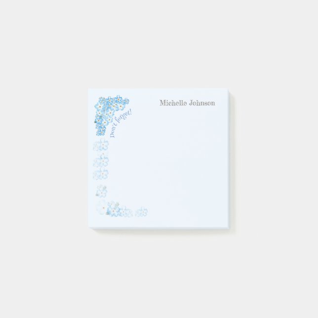 Bloco De Notas Pad Personalizado bonito Esquece-me-não (Frente)