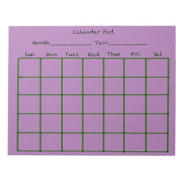 Bloco De Notas Pad Roxo do Calendário