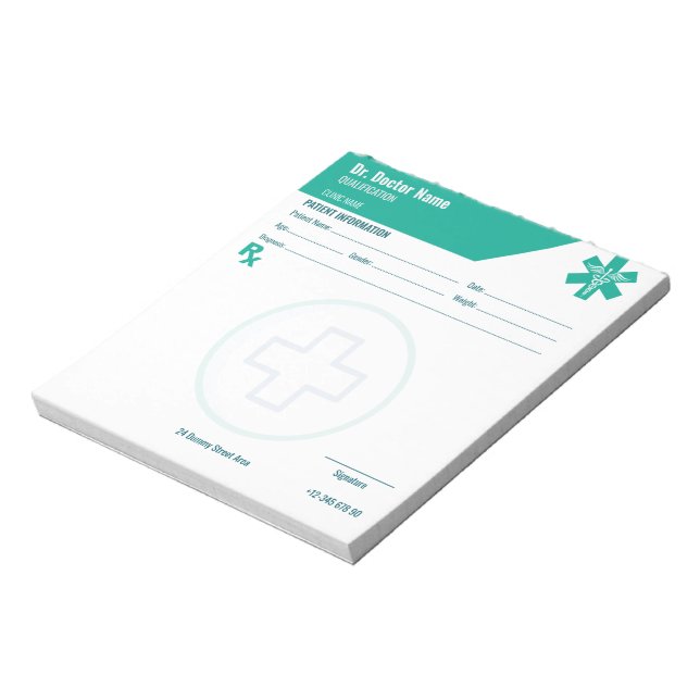Bloco De Notas Pad RX personalizável para médicos - Pad de prescr (Invertido)