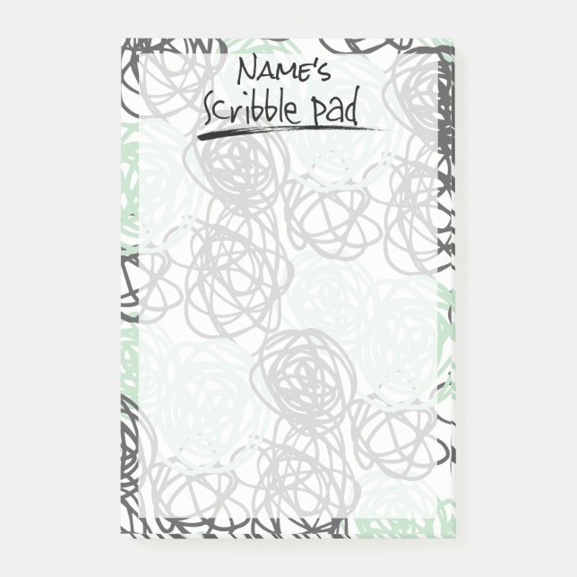 Bloco De Notas Pad Scribble Personalizado (Mint/Charcarboneto) (Frente)
