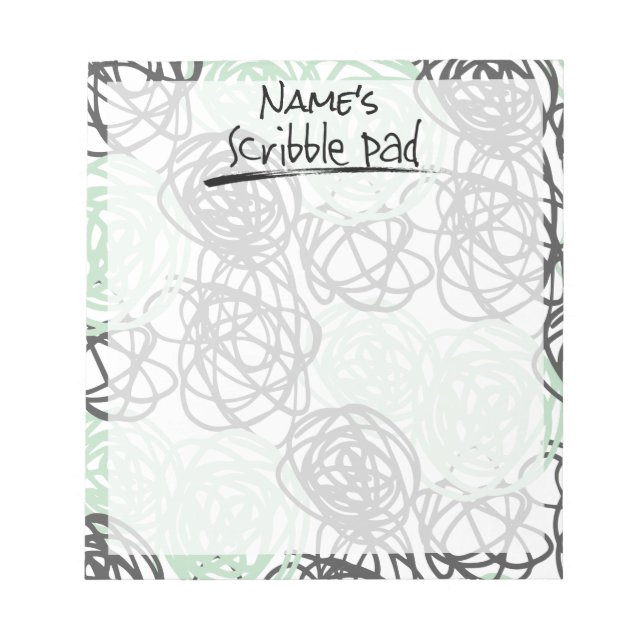Bloco De Notas Pad Scribble Personalizado (Mint/Charcarboneto) (Frente)