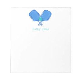 Bloco De Notas Paddles de Pickleball Azul Cruzados e Bola Persona