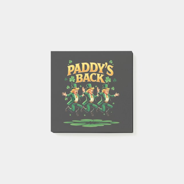 Bloco De Notas Paddy's Back Funny Trump Rua Patrick Day Leopard (Frente)
