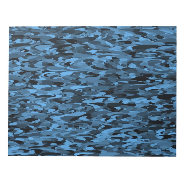 Bloco De Notas Padrão Abstrato Azul Preto (Frente)