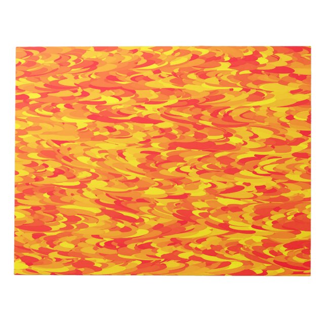 Bloco De Notas Padrão Abstrato Laranja Vermelho Amarelo (Frente)