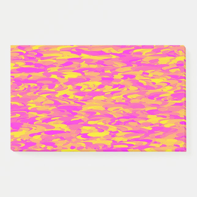 Bloco De Notas Padrão Abstrato Rosa Amarelo Laranja (Frente)