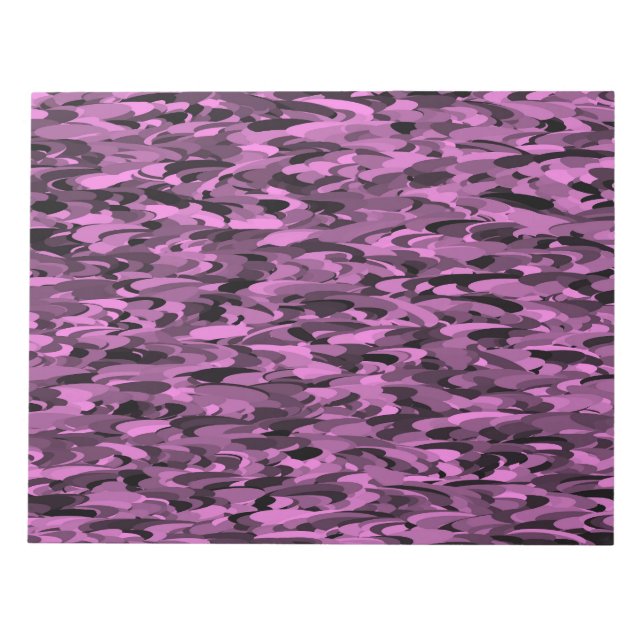 Bloco De Notas Padrão Abstrato Roxo Preto (Frente)