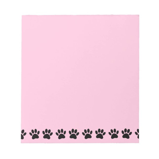Bloco De Notas Padrão Angustiado Pata de Cachorro Rosa (Frente)