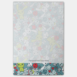 Bloco De Notas padrão azul kawaii