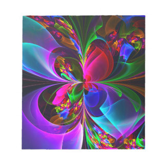 Bloco De Notas Padrão Azul Vermelho Abstrato Floral Moderno #12