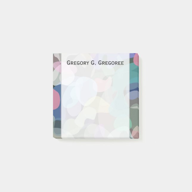 Bloco De Notas Padrão Bloch Multicolor Abstrato + Nome Personaliz (Frente)