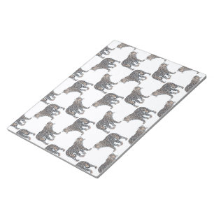 Bloco De Notas Padrão Branco Simples de Leopard Animal