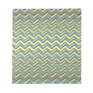 Bloco De Notas Padrão Chevron Dourado e lacrimogênio