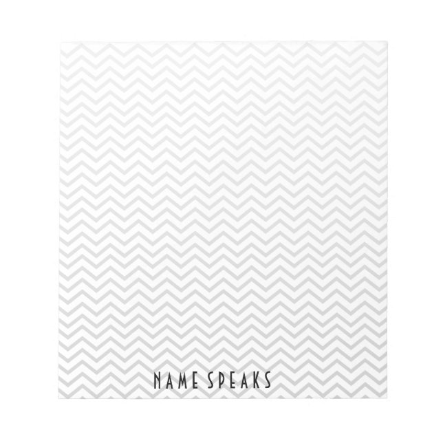 Bloco De Notas Padrão Chevron Zigzag Cinza Personalizada (Frente)