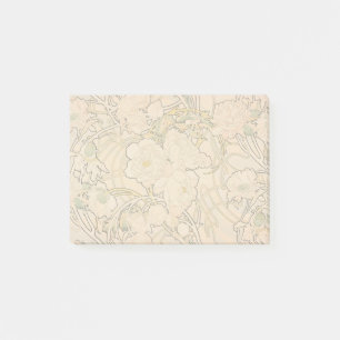 Bloco De Notas Padrão Clássico de Jardim de Peônia Art Nouveau po