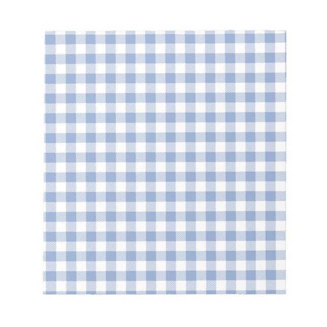 Bloco De Notas Padrão clássico Gingham azul verificado (Frente)