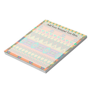 Bloco De Notas Padrão Colorido de Chevron Zig Zag Tribal Aztec I