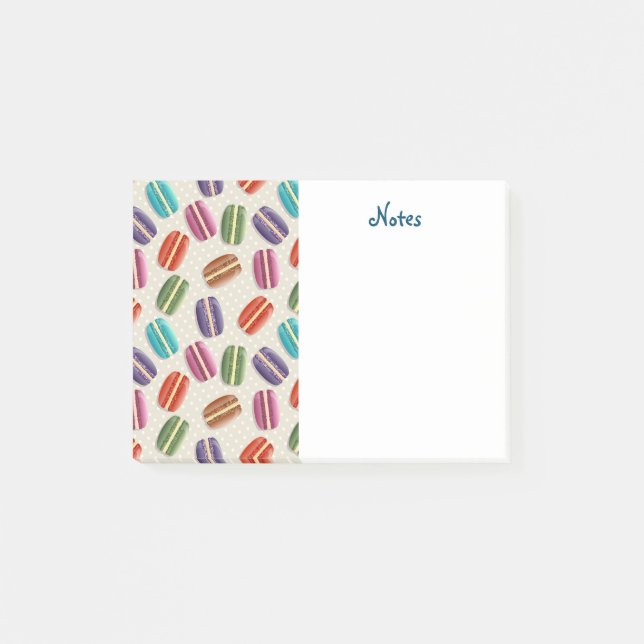 Bloco De Notas Padrão Colorido de Macarões Parisienses (Frente)
