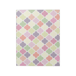 Bloco De Notas Padrão colorido de quatrefoil