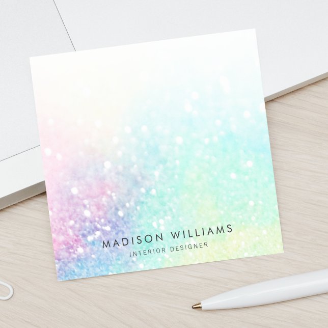 Bloco De Notas Padrão Colorido Glitter Pastel Bokeh Girly (Criador carregado)