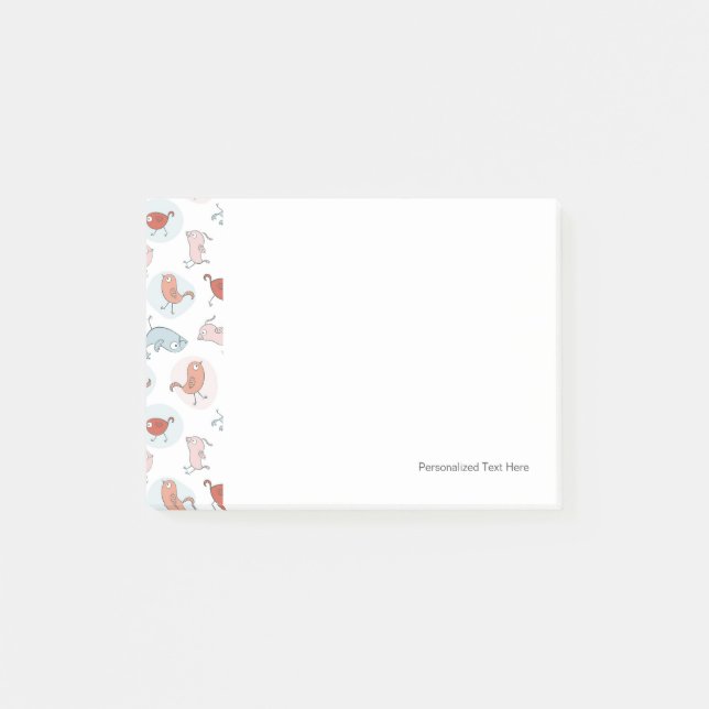 Bloco De Notas padrão com aves de desenho animado (Frente)