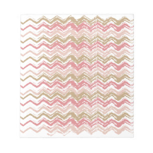 Bloco De Notas Padrão Coral Spice Scribble ZigZag Chevron