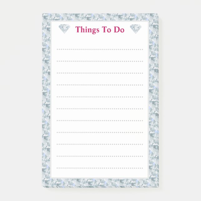 Bloco De Notas Padrão de abstrato de diamante elegante linhado (Frente)