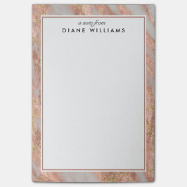 Bloco De Notas Padrão de Abstrato de mármore rosa com cinza