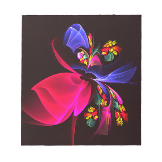 Bloco De Notas Padrão de Abstrato Floral Moderno Colorido #06