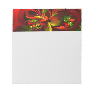 Bloco De Notas Padrão de Abstrato Floral Verde Moderno #05