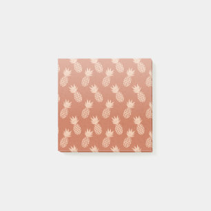 Bloco De Notas Padrão de ananás tropical Terracotta e Peach