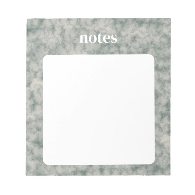 Bloco De Notas Padrão de Aquarela Verde Elegante (Frente)