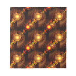 Bloco De Notas Padrão de Arte Abstrata Boho Moderno Elegante Dour