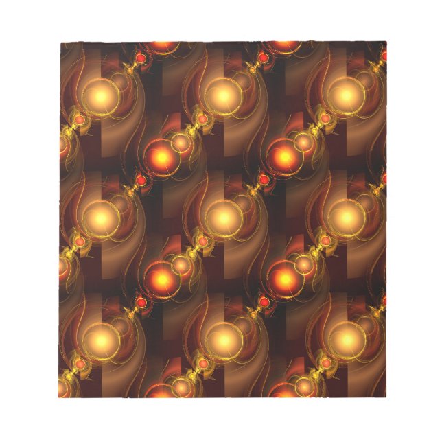 Bloco De Notas Padrão de Arte Abstrata Boho Moderno Elegante Dour (Frente)