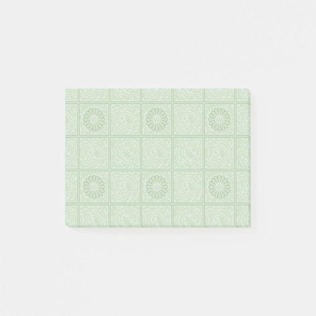 Bloco De Notas Padrão de Azulejo Verde Diaper de William Morris (Frente)