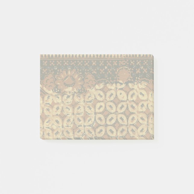 Bloco De Notas Padrão de Batik Kawung Indonésio Vintage Rústico (Frente)
