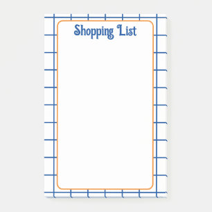 Bloco De Notas Padrão de Boho de Grade Laranja Azul de Lista de c