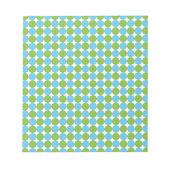 Bloco De Notas Padrão de bolinhas azul e verde (Frente)