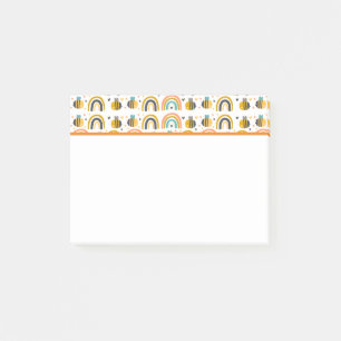 Bloco De Notas Padrão de Bumble Bee e Rainbows